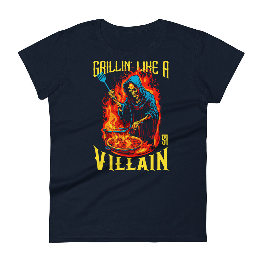 Grillin' like a Villain Grim Reaper Women's Fashion Fit T-shirt