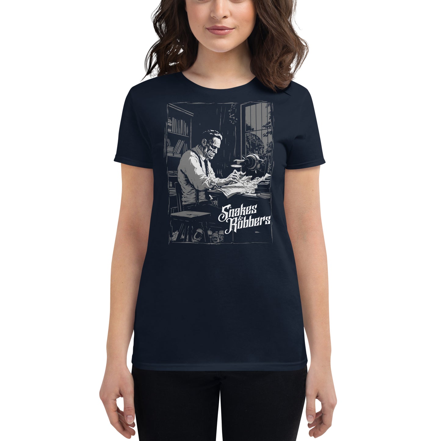 White Collar Frankenstein Women's Fashion Fit T-shirt