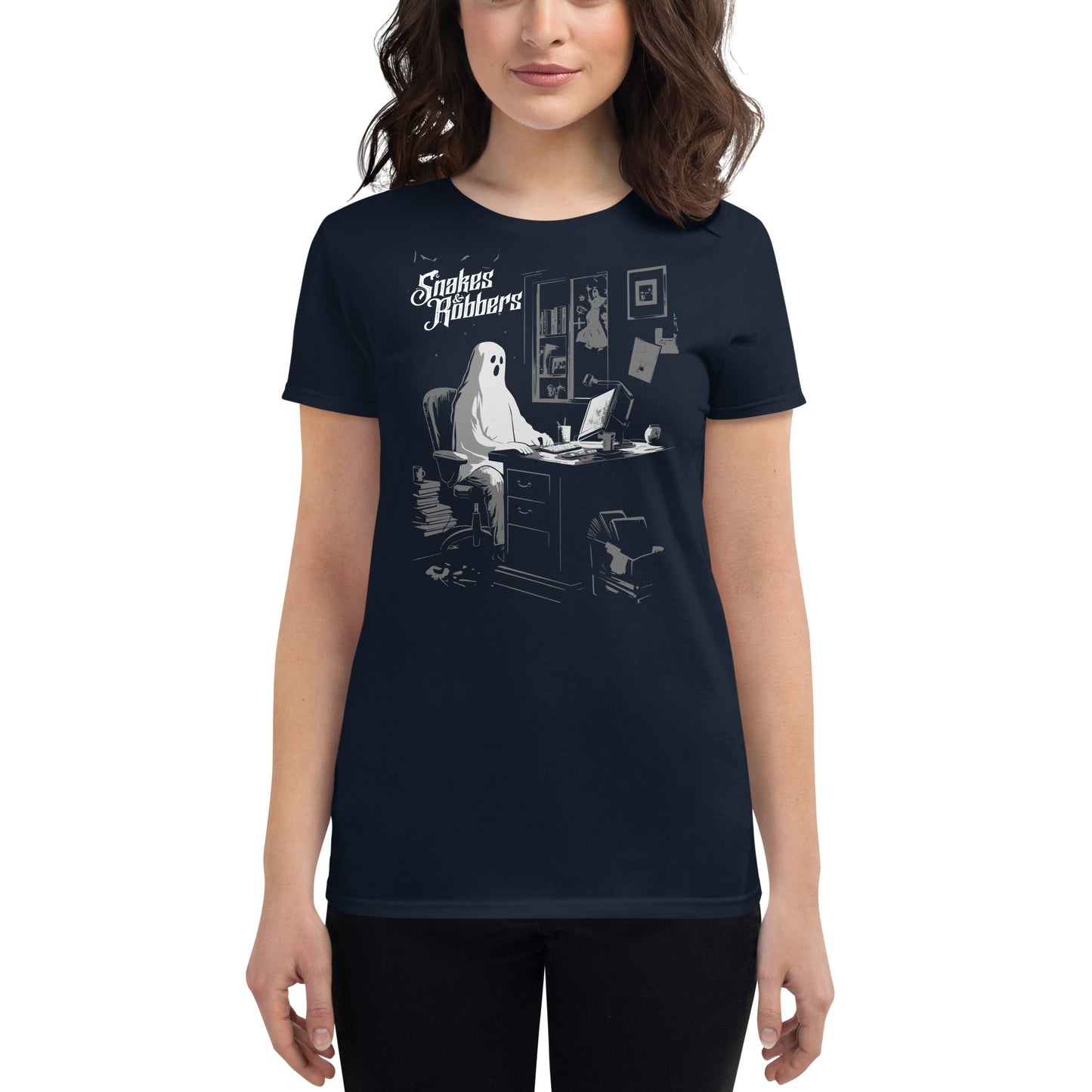 White Collar Ghost Women's Fashion Fit T-shirt