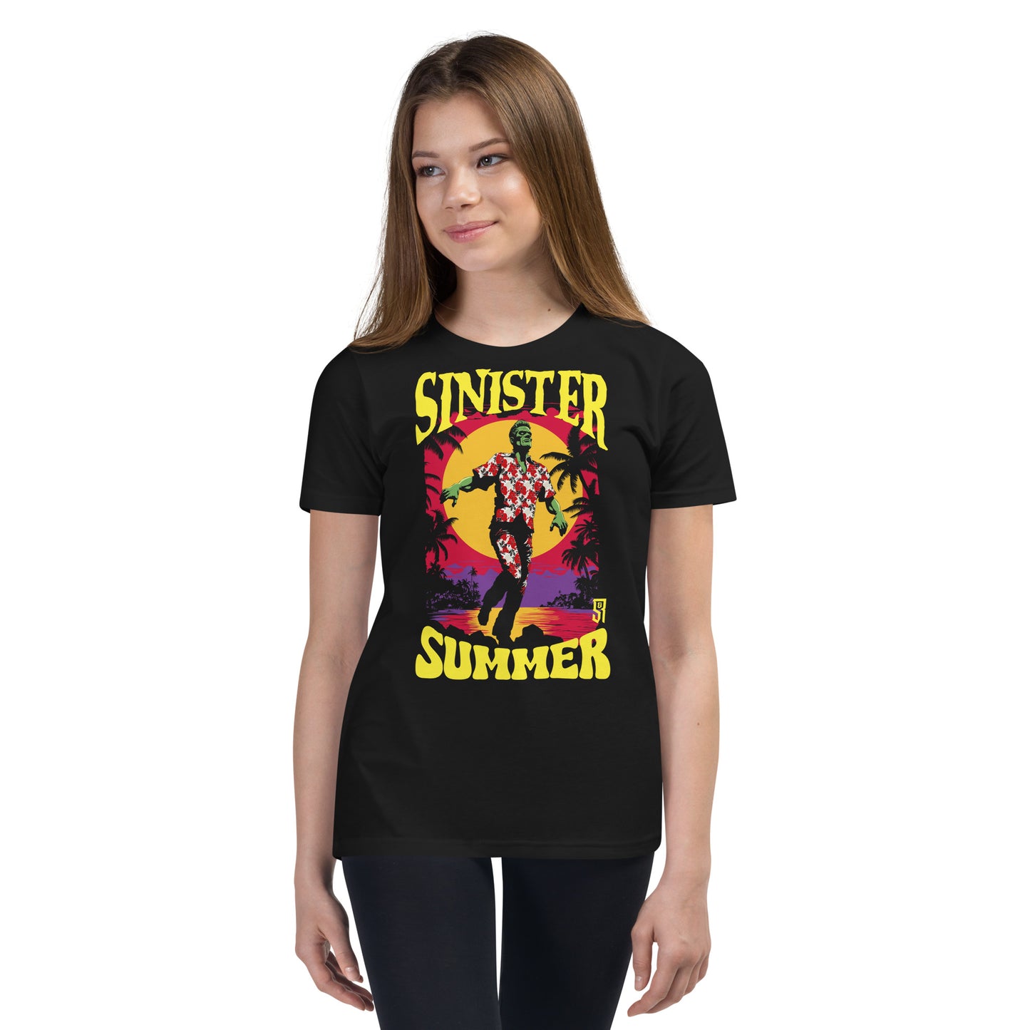 Sinister Summer Frankenstein Youth Short Sleeve T-Shirt