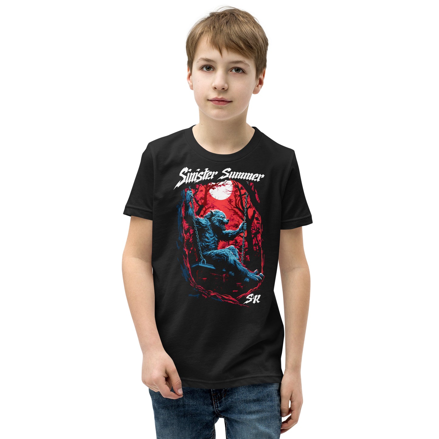 Sinister Summer Werewolf Youth Short Sleeve T-Shirt