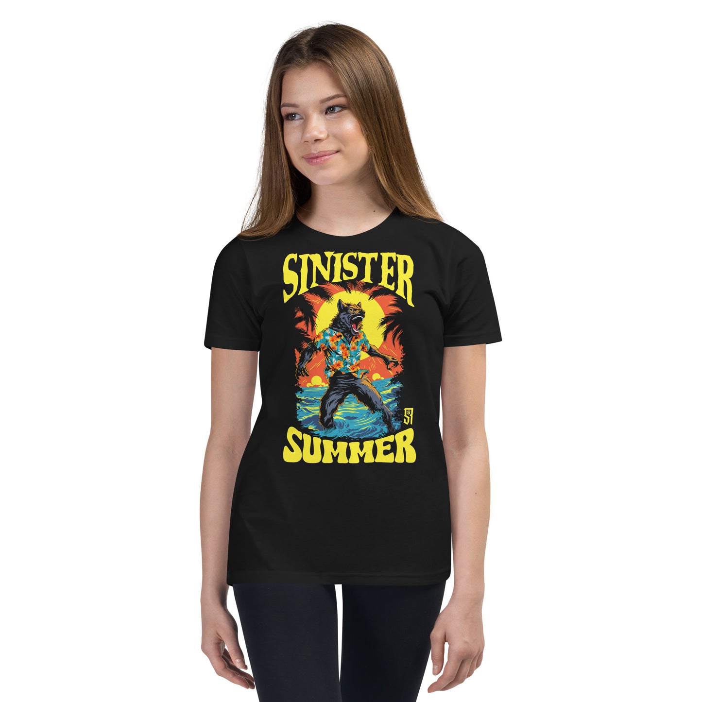 Sinister Summer Werewolf Youth Short Sleeve T-Shirt