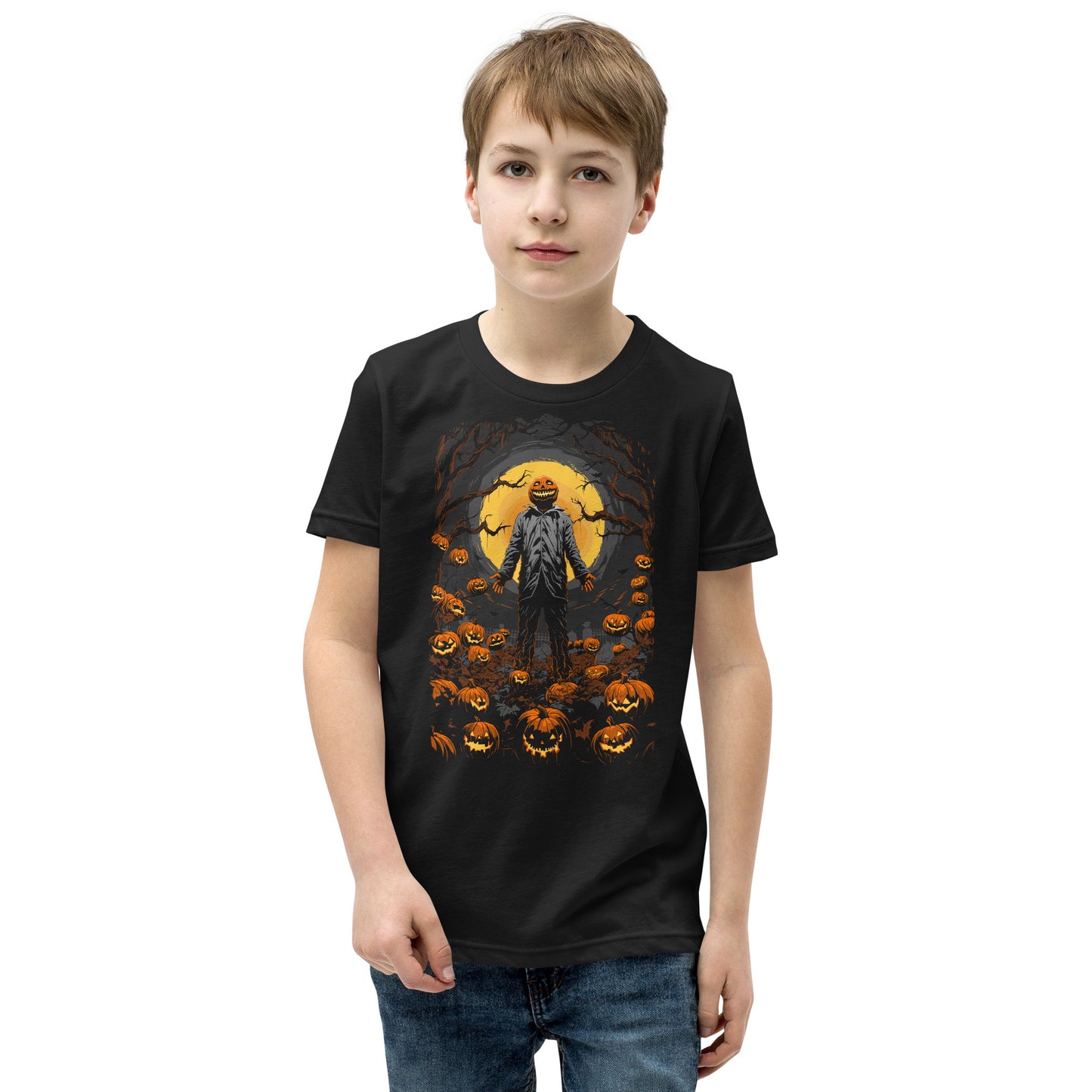 Pumpkin King and the Field of Frights Youth Short Sleeve T-Shirt