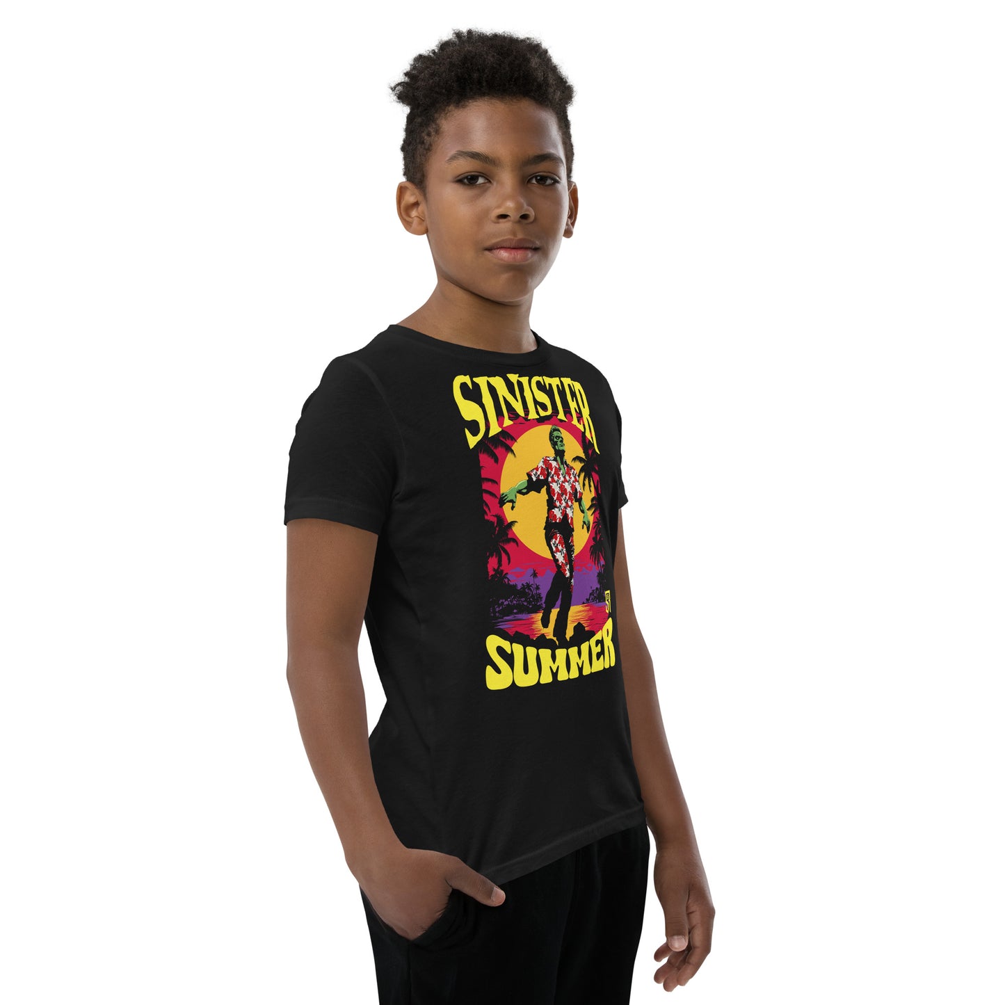 Sinister Summer Frankenstein Youth Short Sleeve T-Shirt