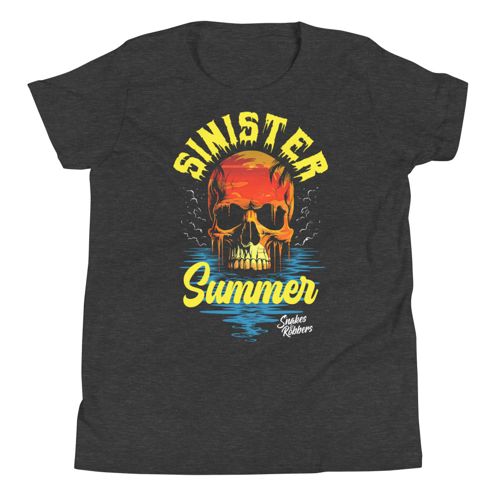 Sinister Summer Sunset Skull Youth Short Sleeve T-Shirt