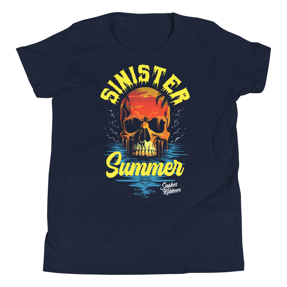 Sinister Summer Sunset Skull Youth Short Sleeve T-Shirt